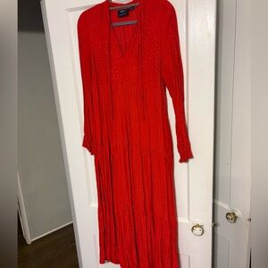 Elegant Red Long Sleeve Dress